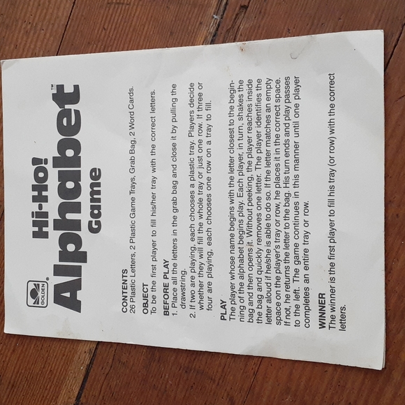 Golden Hi-Ho! Alphabet Game vintage complete Rare - Picture 5 of 7